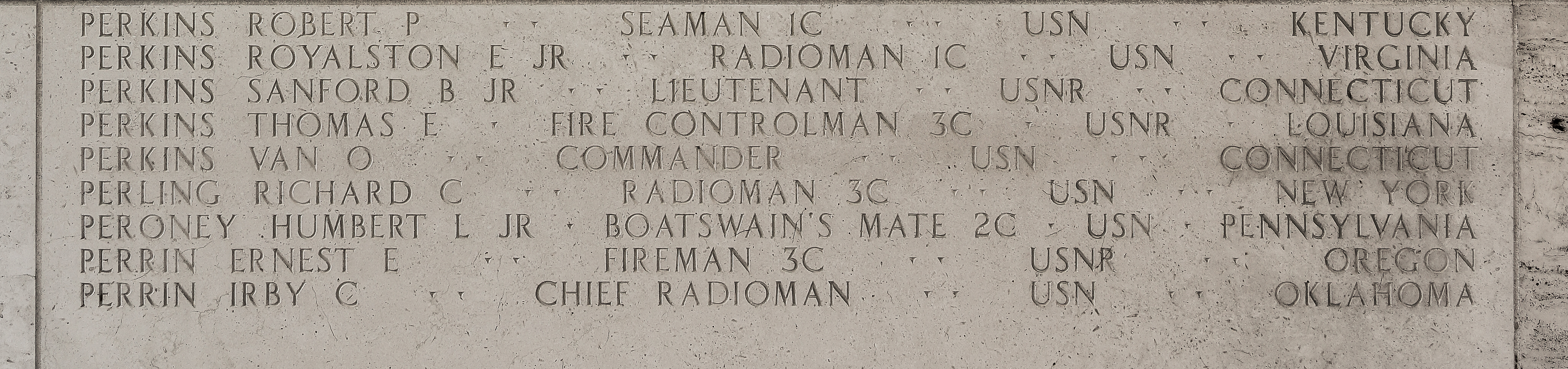 Irby C. Perrin, Chief Radioman